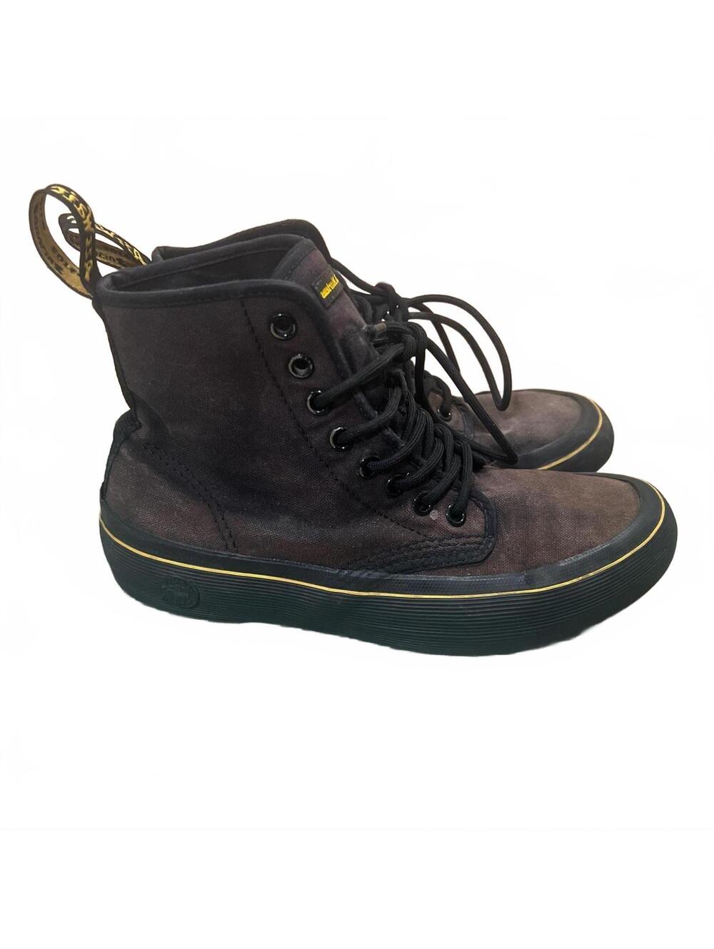 Doc Martens Black Canvas High Top Shoes Grunge Streetwear Skater Womens US 6